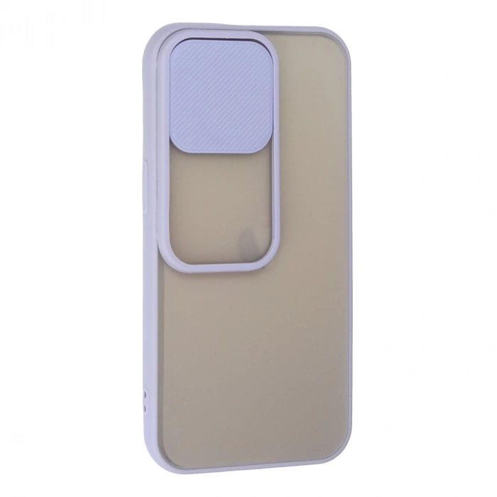İphone 13 Pro Kılıf Palm Buzlu Kamera Sürgülü Silikon - Lila