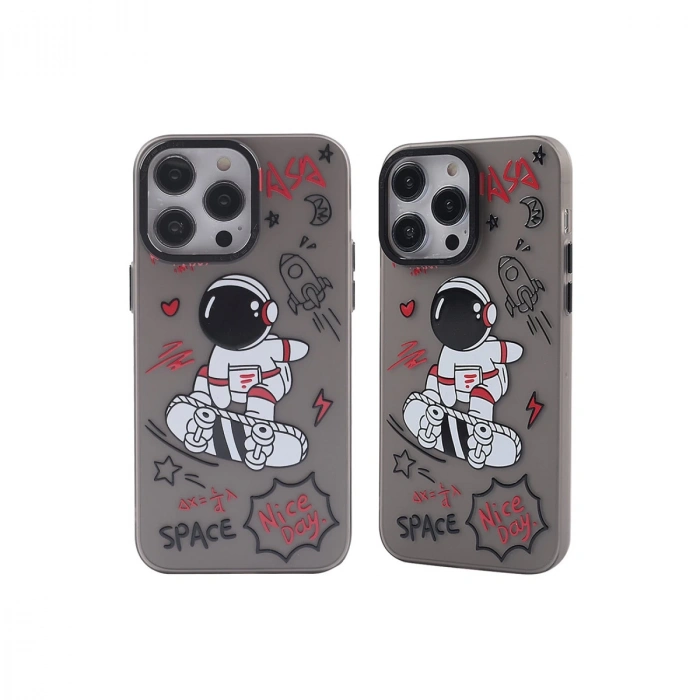 İphone 13 Pro Kılıf Prada Desenli Kapak - Prada Siyah - 1