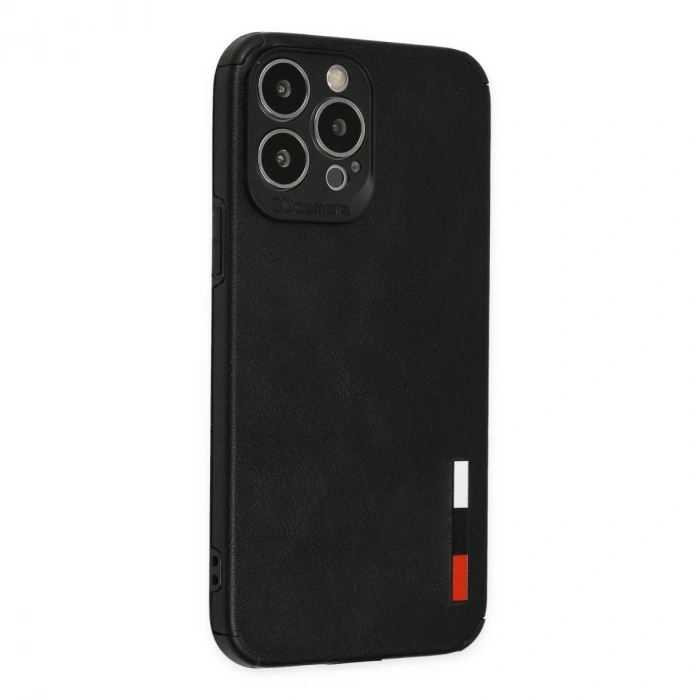 İphone 13 Pro Max Kılıf Loop Deri Silikon - Siyah