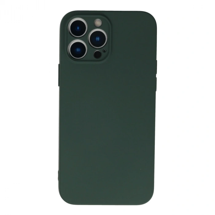 İphone 13 Pro Max Kılıf Nano İçi Kadife Silikon - Koyu Yeşil