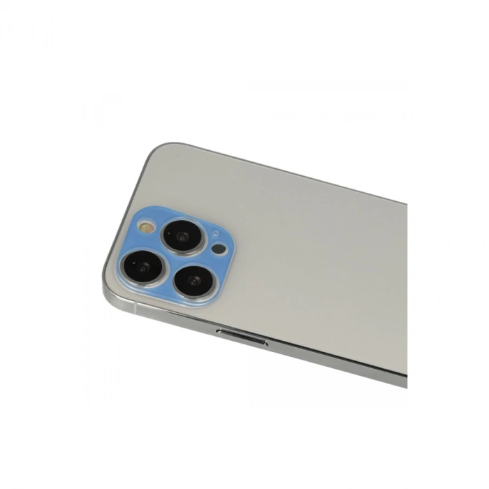 İphone 13 Pro Max Rainbow Kamera Lens Koruma Cam - Mavi