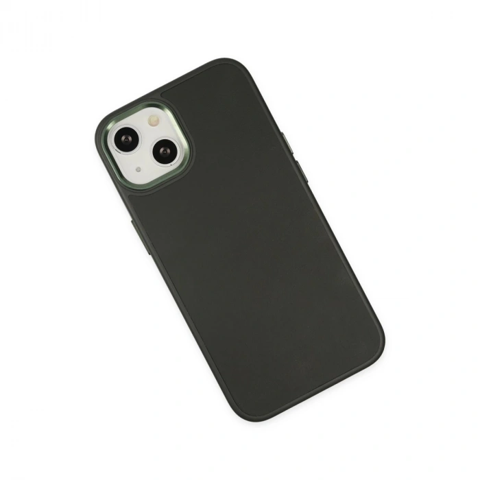 İphone 14 Plus Kılıf Asya Deri Silikon - Koyu Yeşil