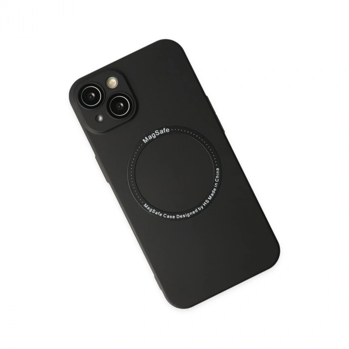 İphone 14 Plus Kılıf Jack Magneticsafe Lens Silikon - Siyah