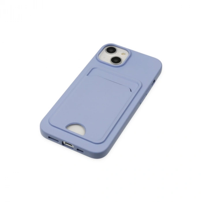 İphone 14 Plus Kılıf Kelvin Kartvizitli Silikon - Lila