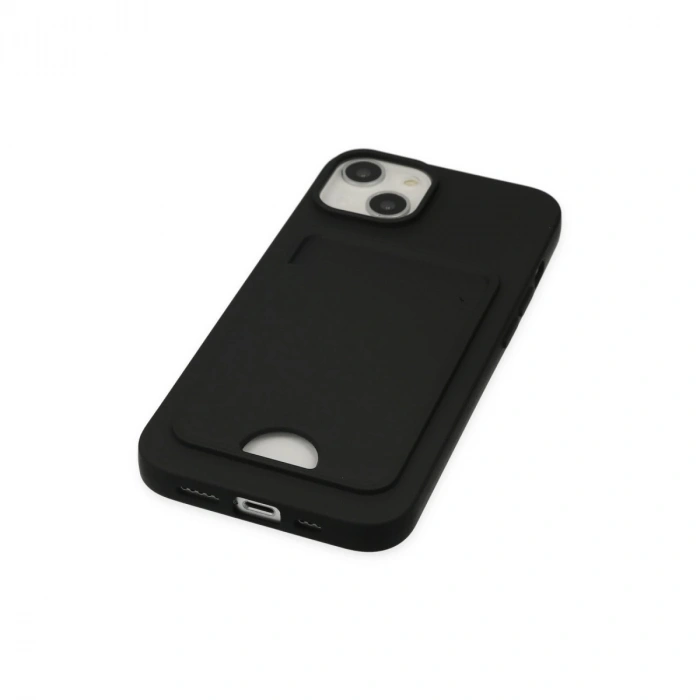 İphone 14 Plus Kılıf Kelvin Kartvizitli Silikon - Siyah