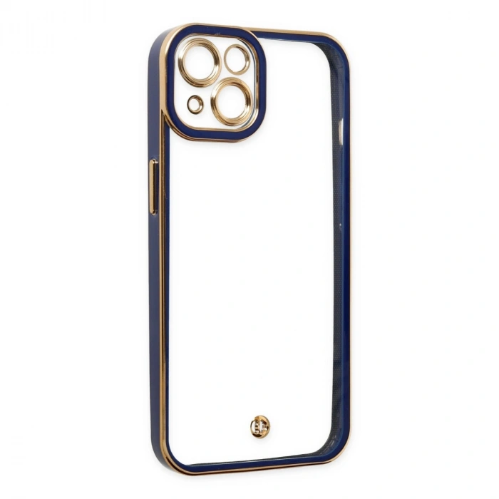 İphone 14 Plus Kılıf Liva Lens Silikon - Mavi