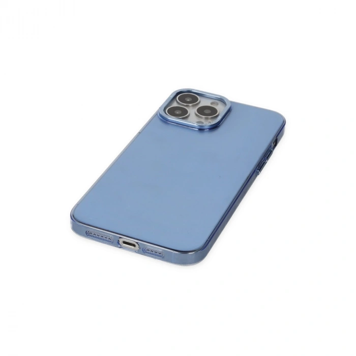 İphone 14 Pro Kılıf Anka Pc Sert Metal Kapak - Mavi