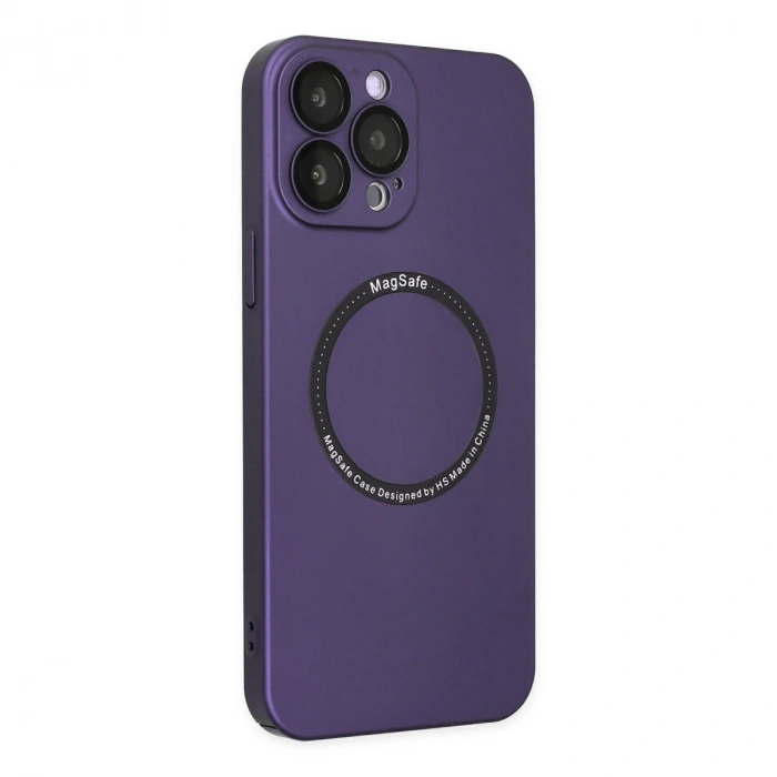 İphone 14 Pro Kılıf Jack Magneticsafe Lens Silikon - Mor