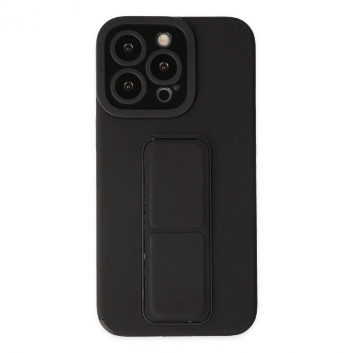 İphone 14 Pro Kılıf Mega Standlı Silikon - Siyah