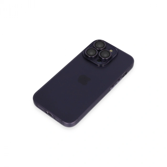 İphone 14 Pro Max Kılıf Luko Lens Silikon - Derin Mor
