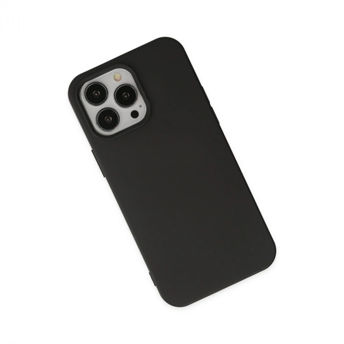 İphone 14 Pro Max Kılıf Nano İçi Kadife Silikon - Siyah