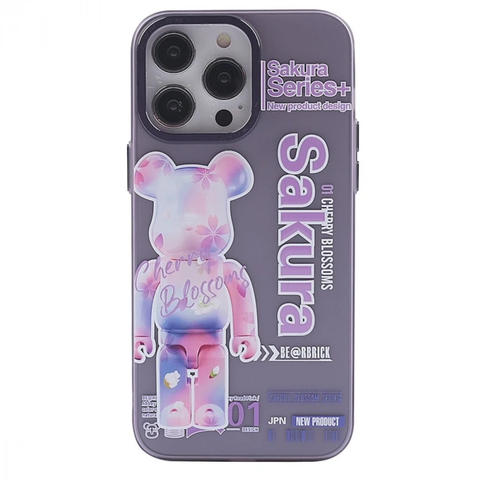 İphone 14 Pro Max Kılıf Prada Desenli Kapak - Prada Mor - 1