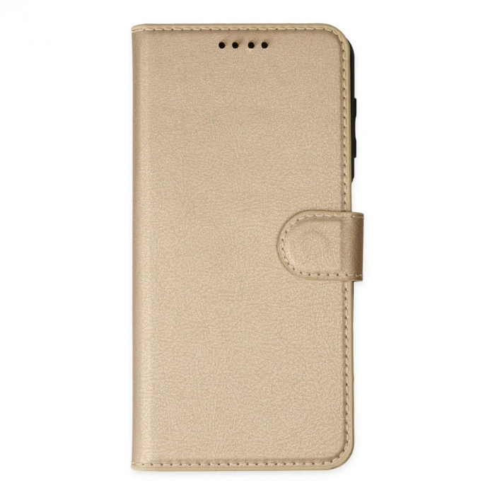 İphone 14 Pro Max Kılıf Trend S Plus Kapaklı Kılıf - Gold