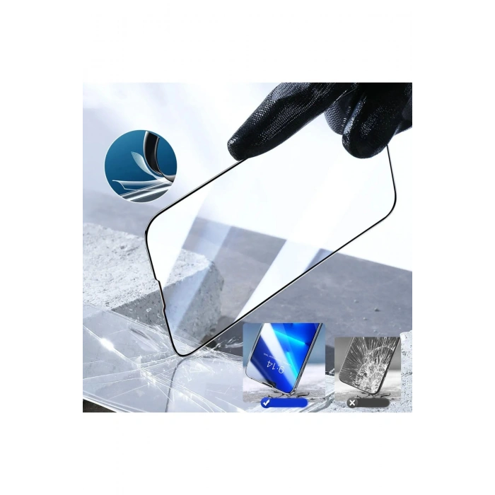 Iphone 14 Uyumlu 9D Tam Kaplayan Parmak Izi Bırakmayan Ekran Koruyucu Film (599)