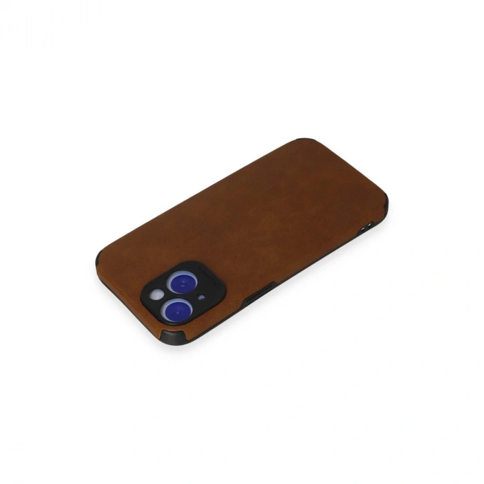 İphone 15 Kılıf Loop Deri Silikon - Kahverengi
