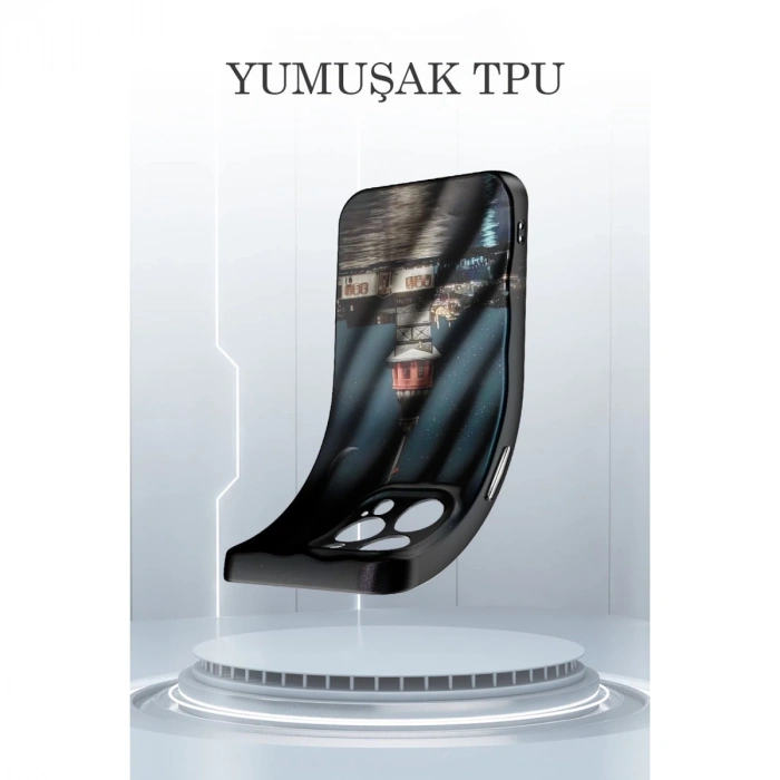 İphone 15 Pro Kılıf Crew Desenli Kapak - Galata Kulesi