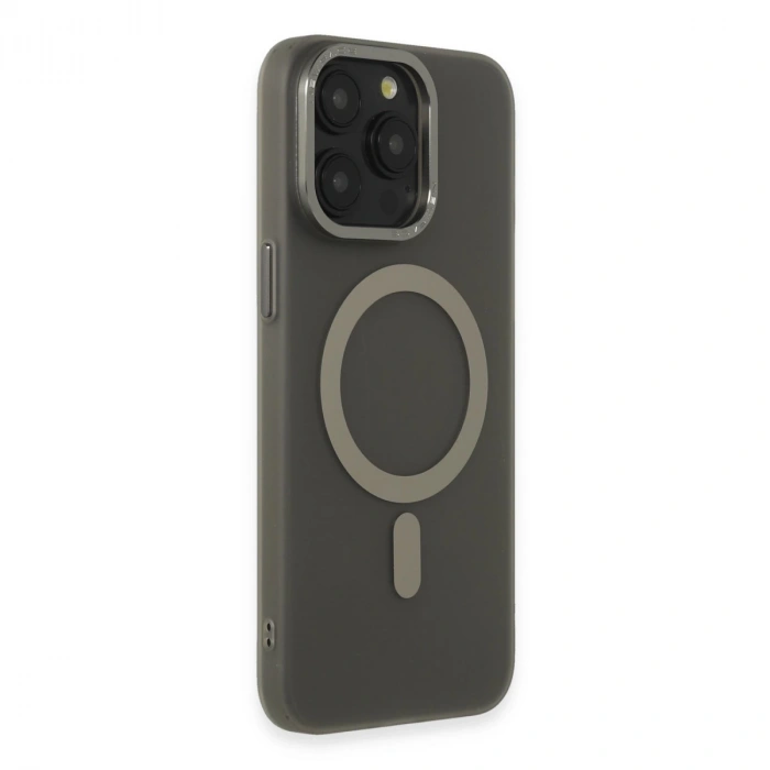 İphone 15 Pro Max Kılıf Lodos Magneticsafe Mat Kapak - Titan Gri