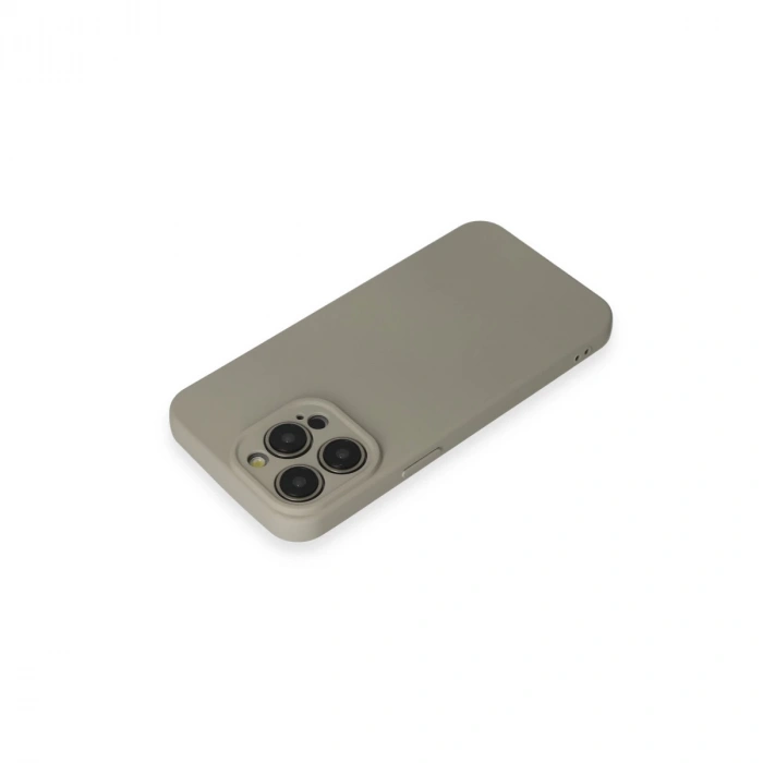 İphone 15 Pro Max Kılıf Nano İçi Kadife Silikon - Beyaz Titanyum