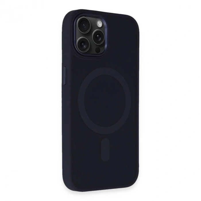 İphone 15 Pro Max Kılıf Oslo Magsafe Kapak - Lacivert