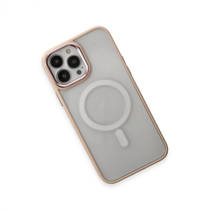 İphone 15 Pro Max Kılıf Room Magneticsafe Silikon - Pudra