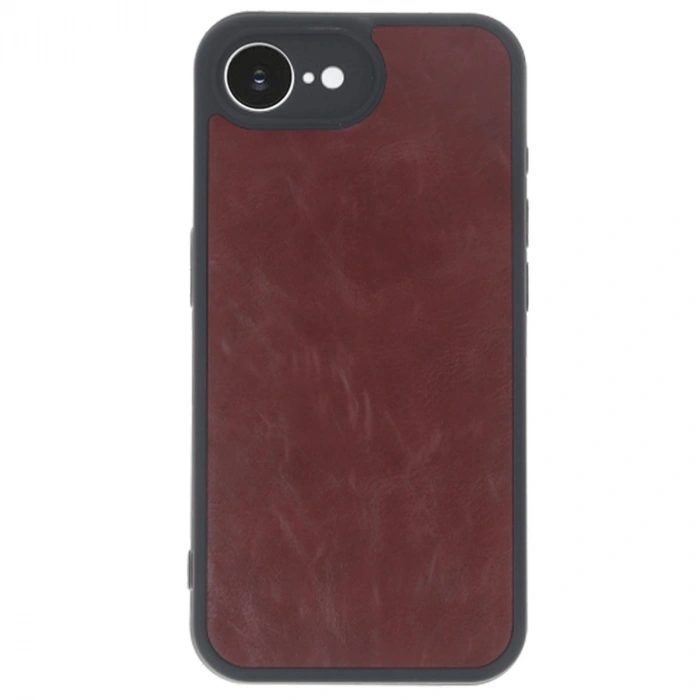 İphone 16e Kılıf Aras Deri Kapak - Bordo