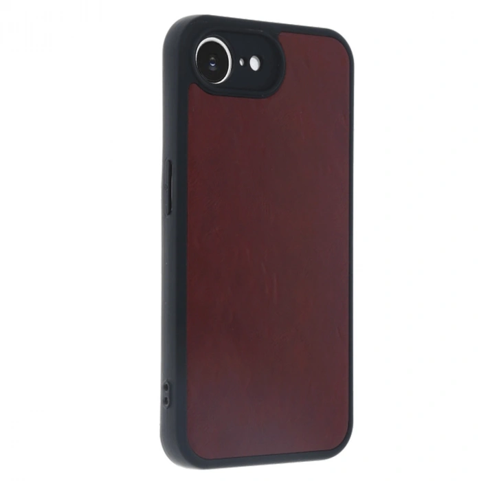 İphone 16e Kılıf Aras Deri Kapak - Bordo
