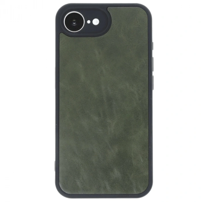 İphone 16e Kılıf Aras Deri Kapak - Koyu Yeşil