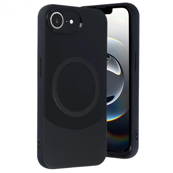 İphone 16e Kılıf Maya Karbon Kapak - Siyah
