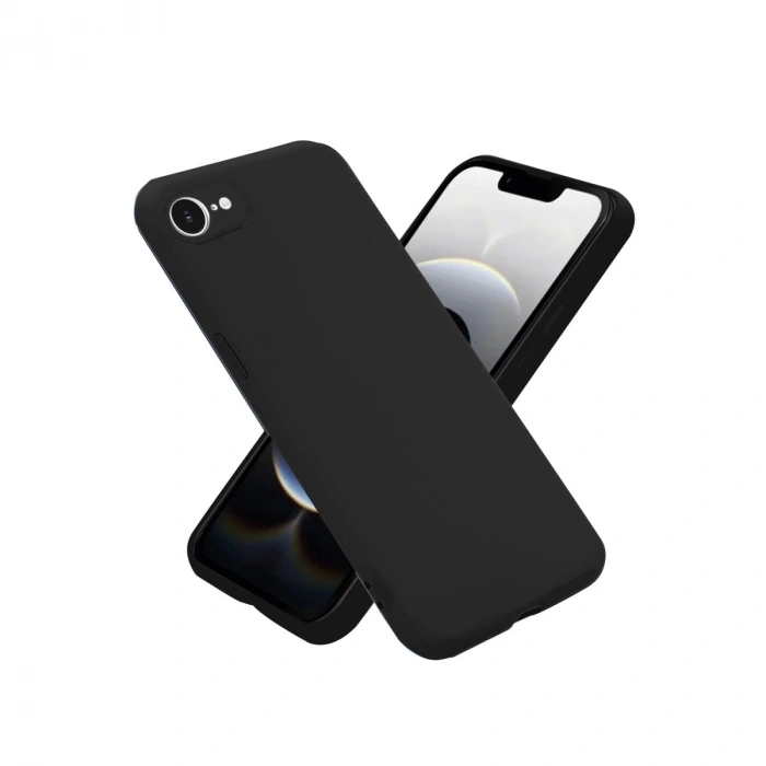 İphone 16e Kılıf Nano İçi Kadife Silikon - Siyah