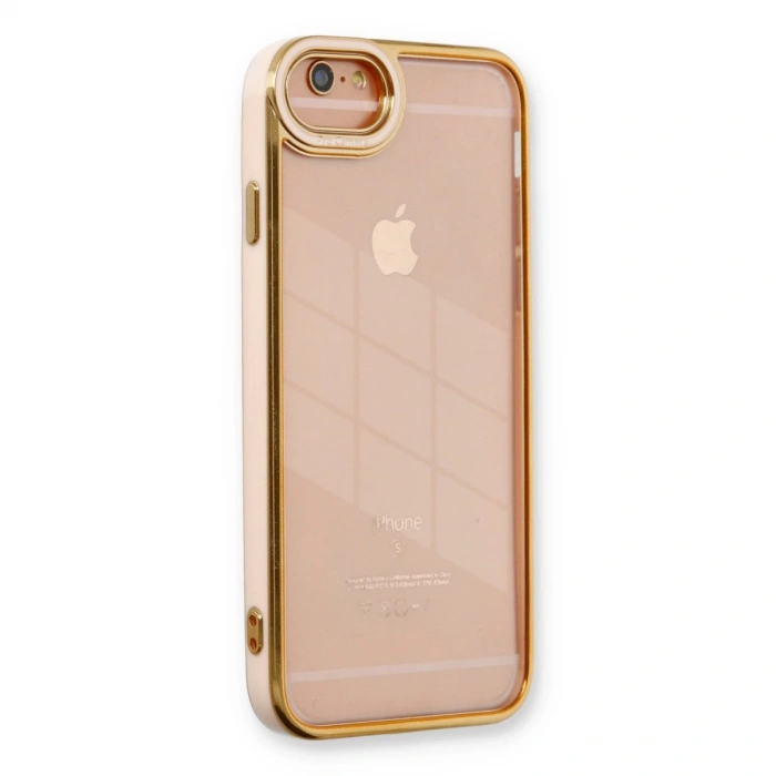 İphone 6 Kılıf Liva Lens Silikon - Pudra