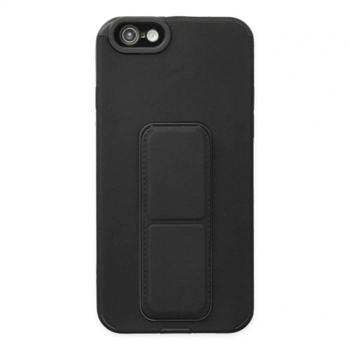 İphone 6 Kılıf Mega Standlı Silikon - Siyah