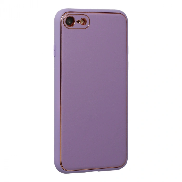 İphone 7 Kılıf Coco Deri Silikon Kapak - Lila