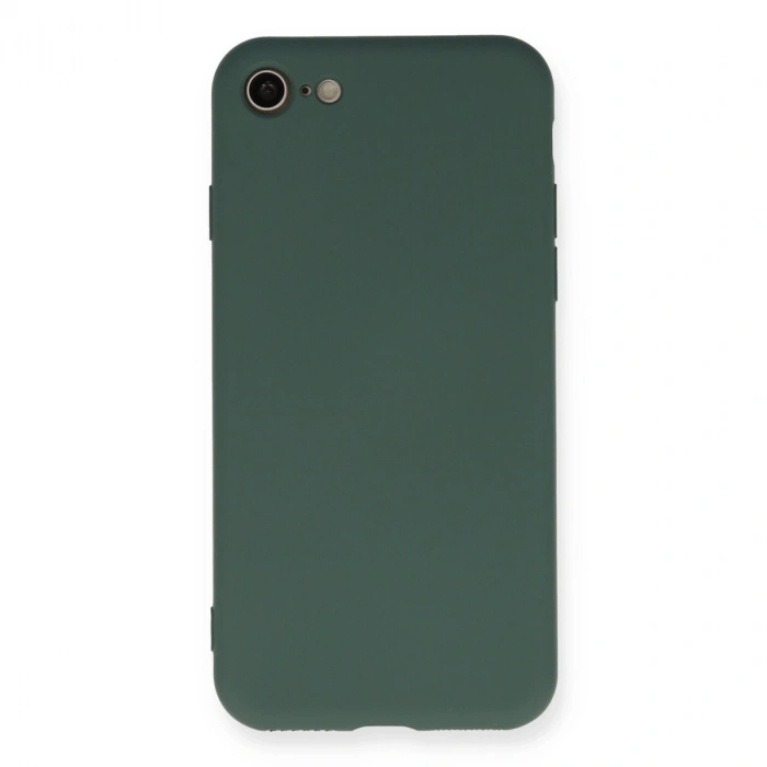 İphone 7 Kılıf Nano İçi Kadife Silikon - Koyu Yeşil