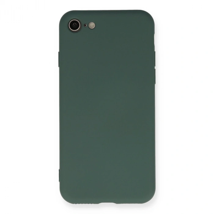 İphone 7 Kılıf Nano İçi Kadife Silikon - Koyu Yeşil