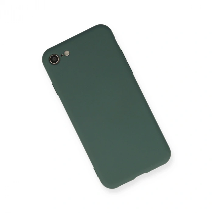 İphone 7 Kılıf Nano İçi Kadife Silikon - Koyu Yeşil
