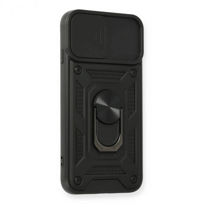 İphone 7 Kılıf Pars Lens Yüzüklü Silikon - Siyah