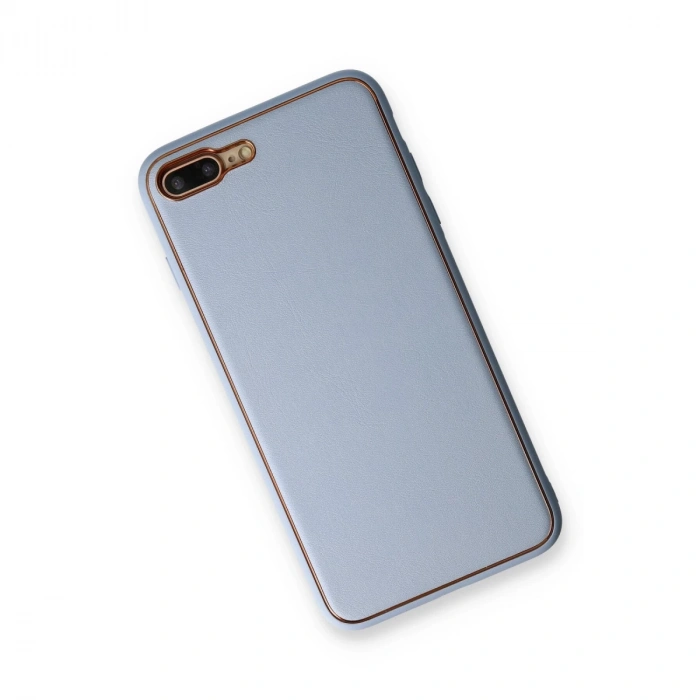 İphone 7 Plus Kılıf Coco Deri Silikon Kapak - Açık Mavi