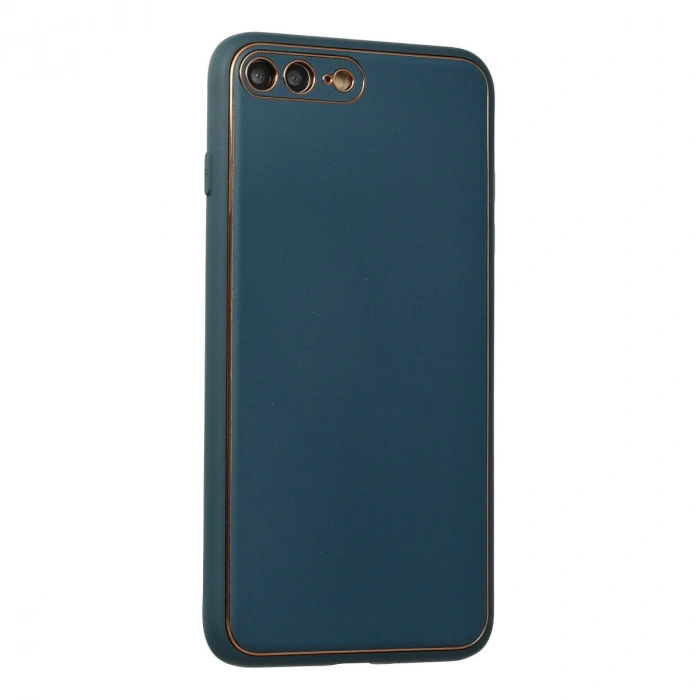 İphone 7 Plus Kılıf Coco Deri Silikon Kapak - Mavi
