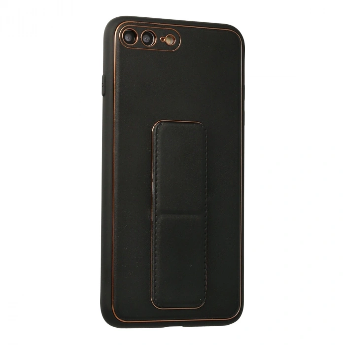 İphone 7 Plus Kılıf Coco Deri Standlı Kapak - Siyah