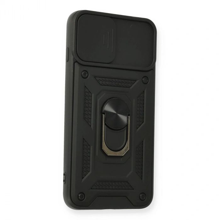 İphone 7 Plus Kılıf Pars Lens Yüzüklü Silikon - Siyah