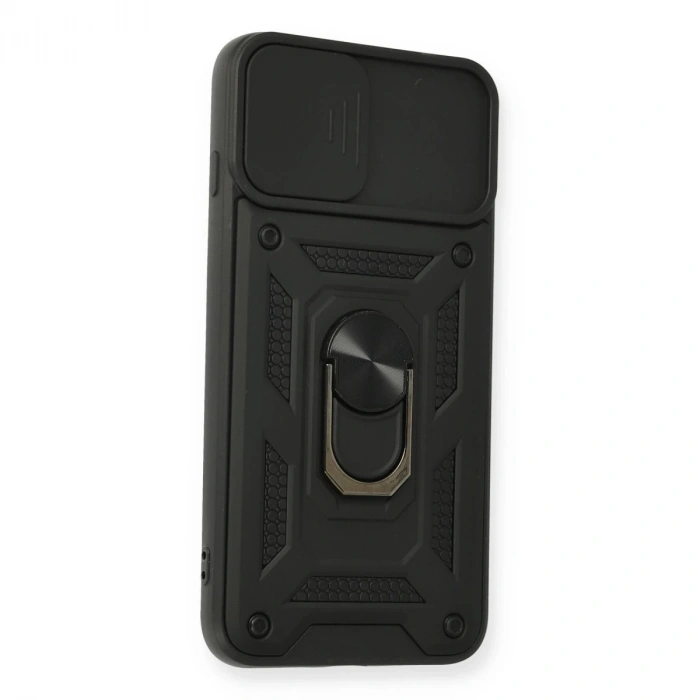 İphone 7 Plus Kılıf Pars Lens Yüzüklü Silikon - Siyah