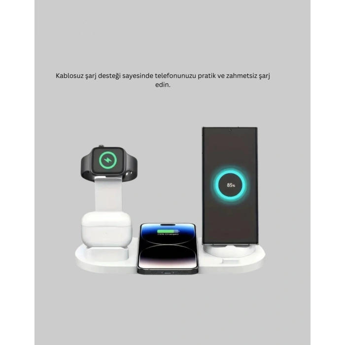 İphone, Airpods Ve Akıllı Saat Uyumlu Çoklu Şarj Cihazı