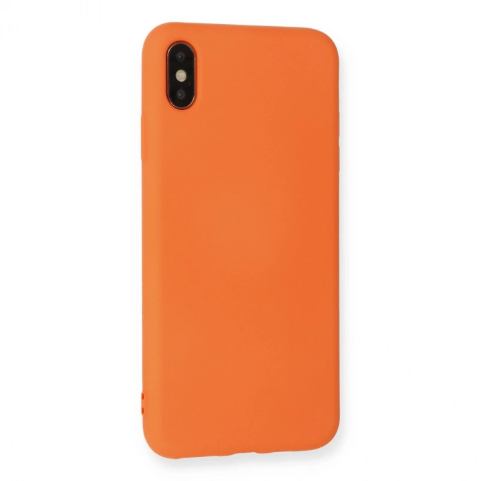 İphone X Kılıf Nano İçi Kadife Silikon - Turuncu