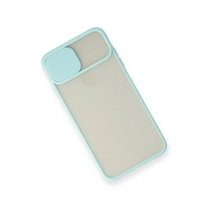 İphone X Kılıf Palm Buzlu Kamera Sürgülü Silikon - Turkuaz