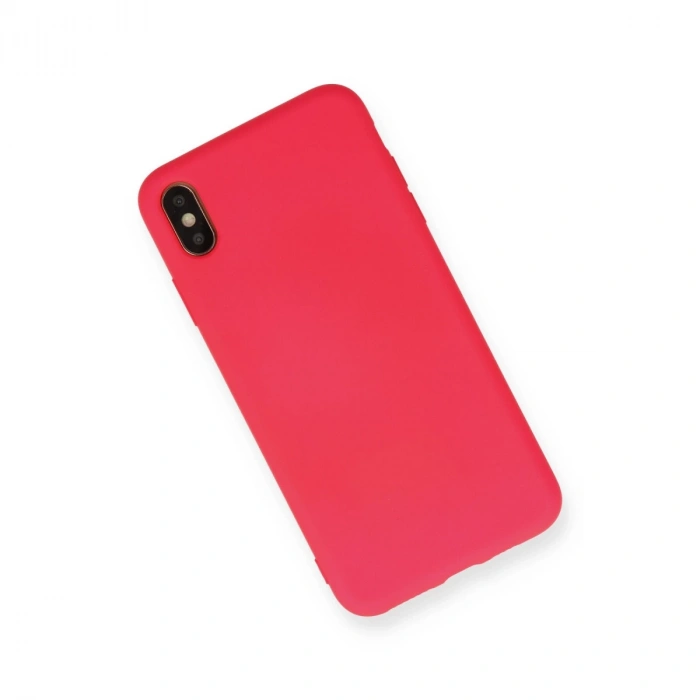 İphone Xs Max Kılıf Nano İçi Kadife Silikon - Koyu Pembe