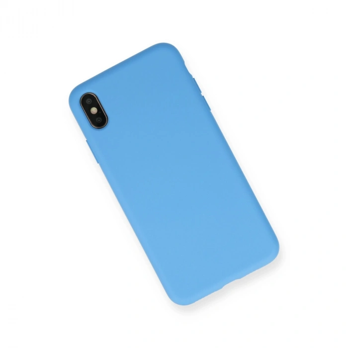 İphone Xs Max Kılıf Nano İçi Kadife Silikon - Mavi