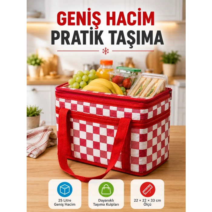 Isı Yalıtımlı Termos Piknik Çantası Geniş Hacimli Soğuk Ve Sıcak Taşıma Çantası