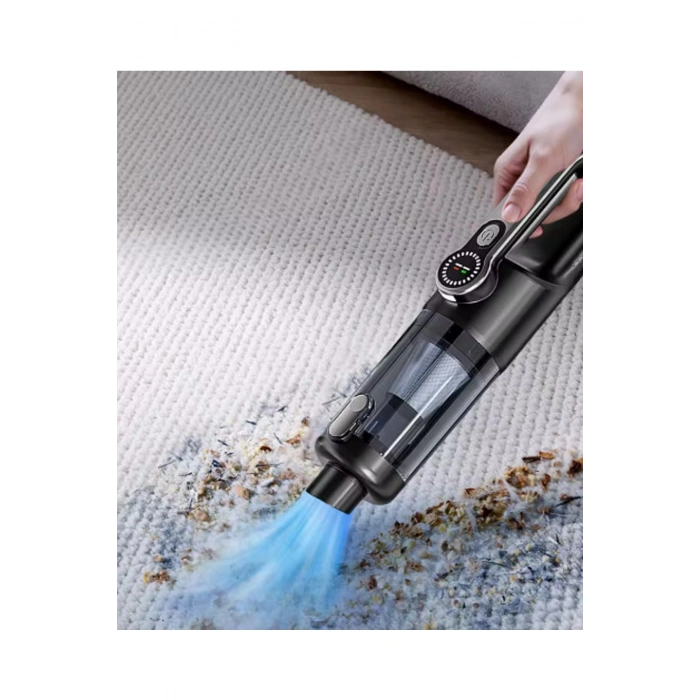 Işıklı Araç Süpürgesi Kablosuz 22.000 Pascal Çekim Gücü Vakum Ve Üfleme 2in1 10başlık Metal Filtreli