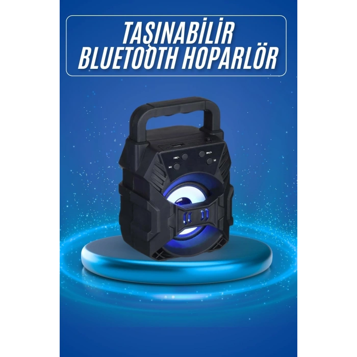Işıklı Bluetooth Hoparlör Ses Bombası Taşınabilir Yüksek Ses Kaliteli Radyo Özelliği