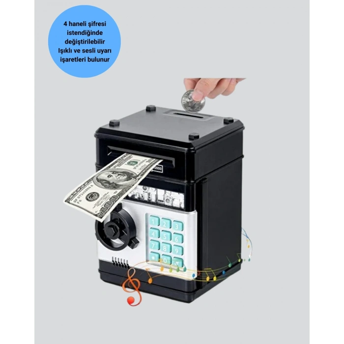 Işıklı Sesli Şifreli Atm Görünümlü Kasa Kumbara